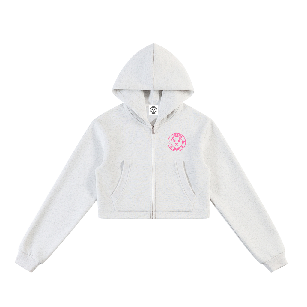 Essential Cropped Zip-Up Hoodie